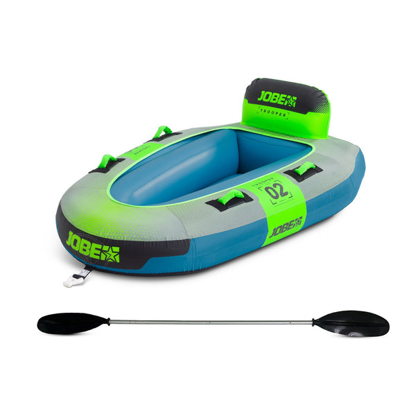 Jobe Trooper 1-Person Inflatable Towable Combo Ski Tube Kayak (Lime Green)