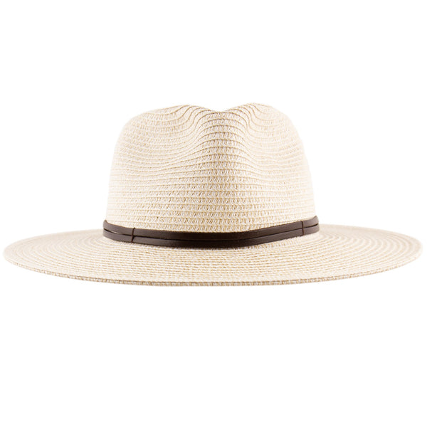 Ocean & Earth Bahama Fedora Ladies Wide Brim Hat (Beige)