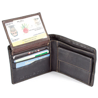 Ocean & Earth Formula 1 Men's Black Leather Bi-Fold Wallet