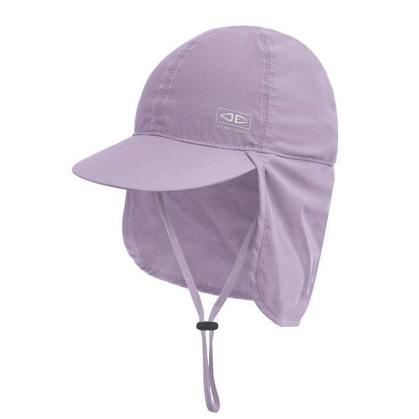 Ocean & Earth Sunbreaker Kid's Stiff Peak Surf Cap with Neck Flap Pale Lilac