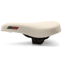 Endzone White Vinyl Bike Seat/Saddle with Comfort Foam for Kids Bikes