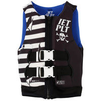 Jetpilot Cause Boys Black Pirate Neoprene L50s PFD Life Jacket Vest Sizes 3-14