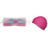 Mirage Kid's Junior Swim Pack Goggles Cap and Ear Plugs for 3-6 yo (Pink)