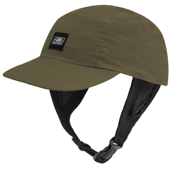 Ocean & Earth Indo One Size Fits All Adult Stiff Peak 5-Panel Surf Cap (Olive)