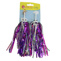 Bike's Up Grip Streamers Sequin Silver Pink Purple with Beads