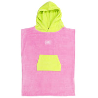 Ocean & Earth Pink/Green Toddlers Cotton Hooded Beach Poncho Towel