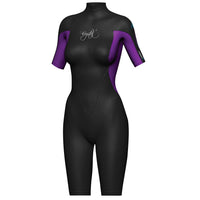 Crystal Ladies Super Stretch 2mm Neoprene Short Sleeve Springsuit (Purple)